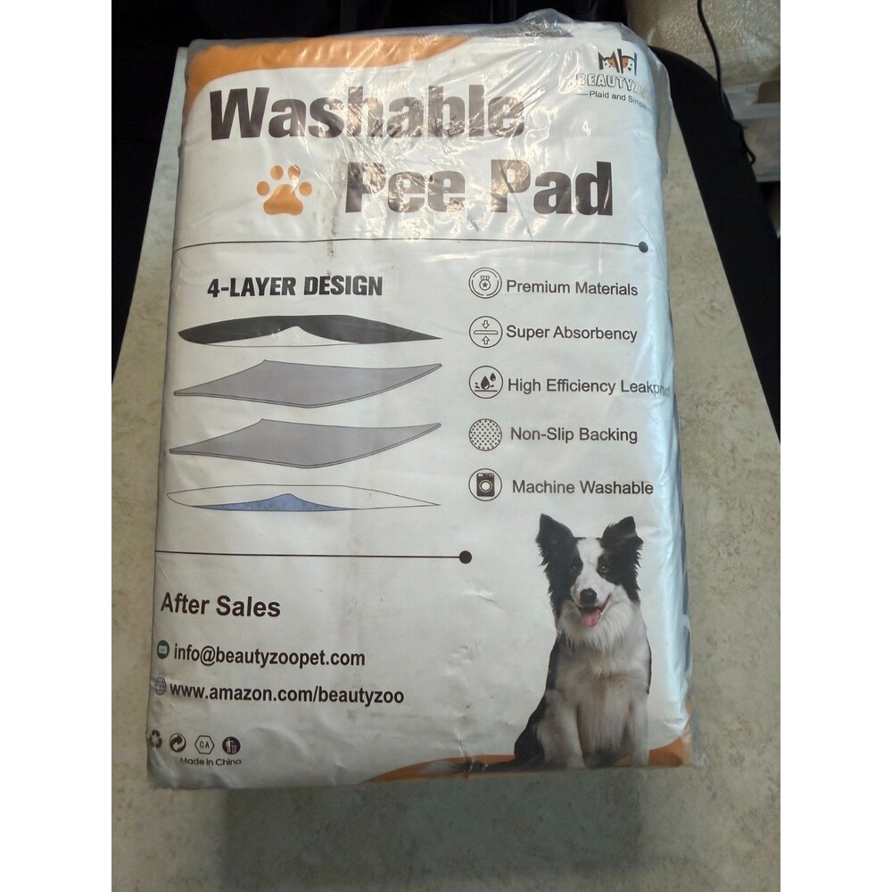 Beauty Zoo Washable Pee Pads 30 X 34 6 pack Gray NEW IN PACKAGING